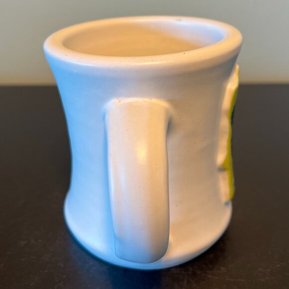 Handcrafted White Matte Pottery Mug with Rooster on Minnesota Shaped Medalion - Picture 3 of 12